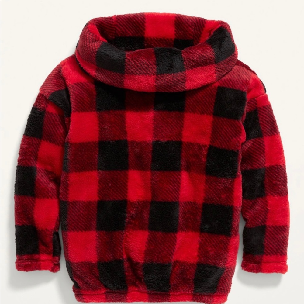 Old Navy Funnel Neck Pullover Plaid NWT